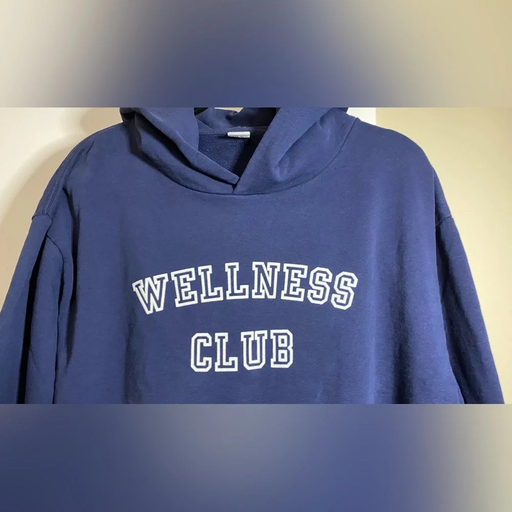 NWT Sporty & Health Navy Wellness Club Flocked Hoodie Size Large - Picture 11 of 15